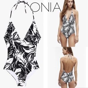 Onia Nina One Piece Swimsuit Abstract Palms